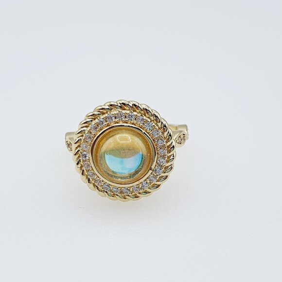 💎 14K Gold Plated CZ Clear Opal Diamond Ring for Women, FB16FA1129 - Picture 11 of 11